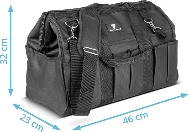 Produktbild Stahlwerk Werkzeugtasche stabile XL-Montagetasche Elektrikertasche 21 Fächer