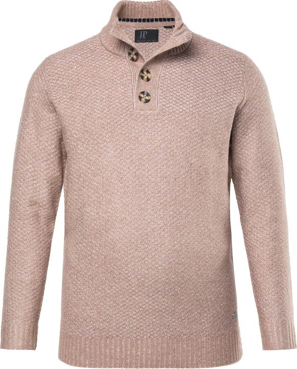 Produktbild JP1880 Stricktroyer, CashmereTouch Strukturstrick, Knopfkragen, bis 7 XL (4XL)