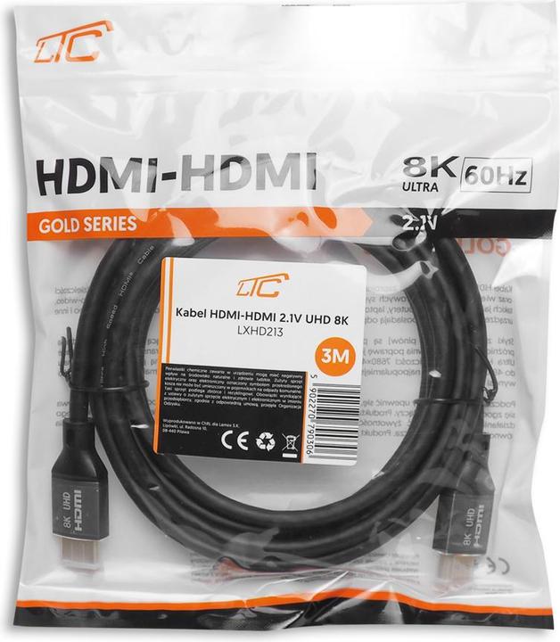Actual product image Lasmex HDMI-HDMI cable (v2.1 | 8K | 3 m) black (3 m)