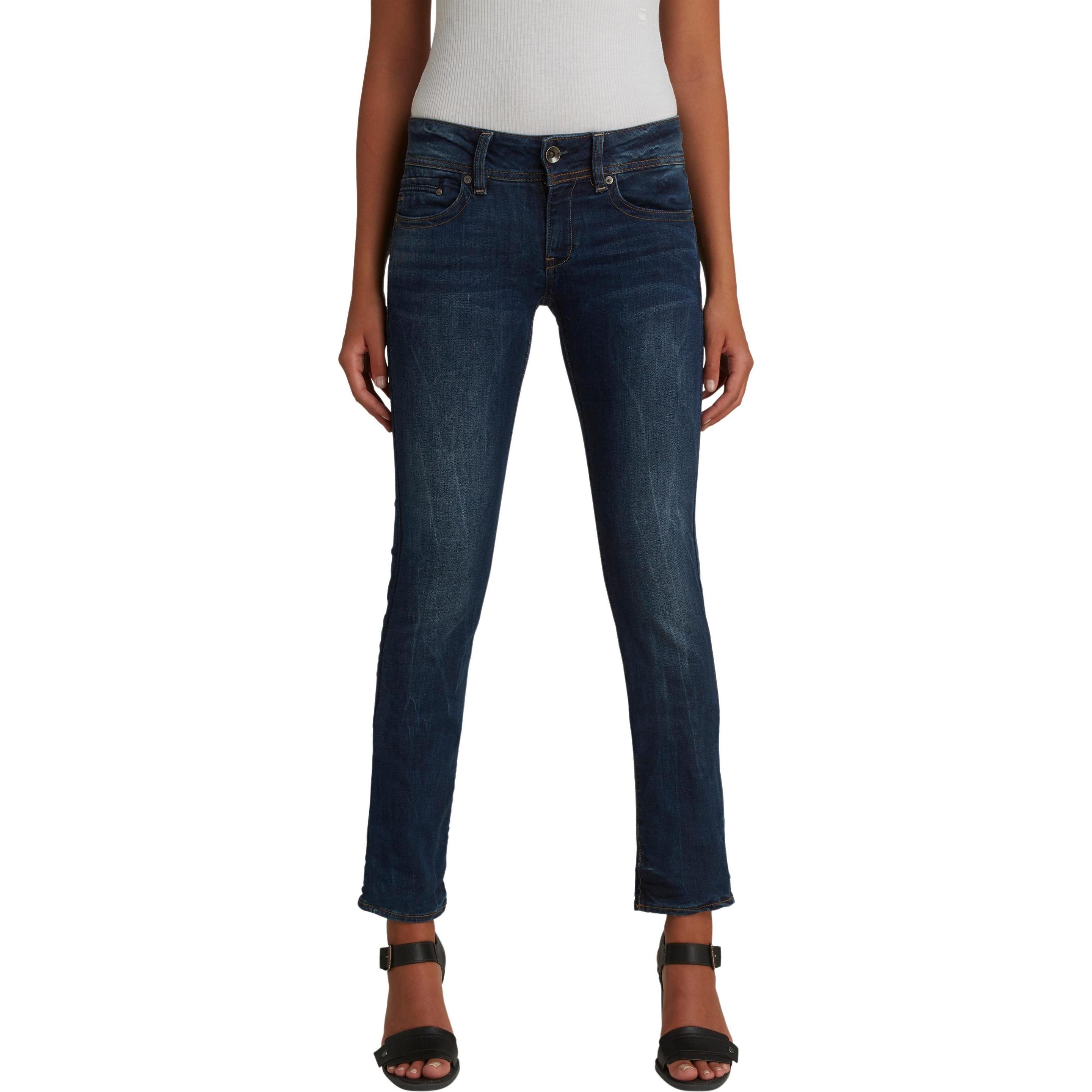 G-Star, Damen, Jeans, Midge Saddle Mid Straight Jeans Neutro dk aged, Blau, (W31/L32)