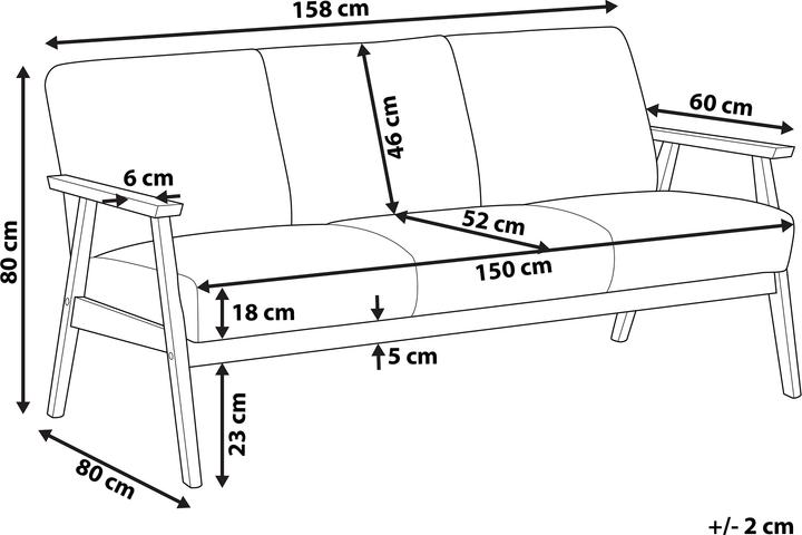 Produktbild Beliani Asnes (3-Sitzer)