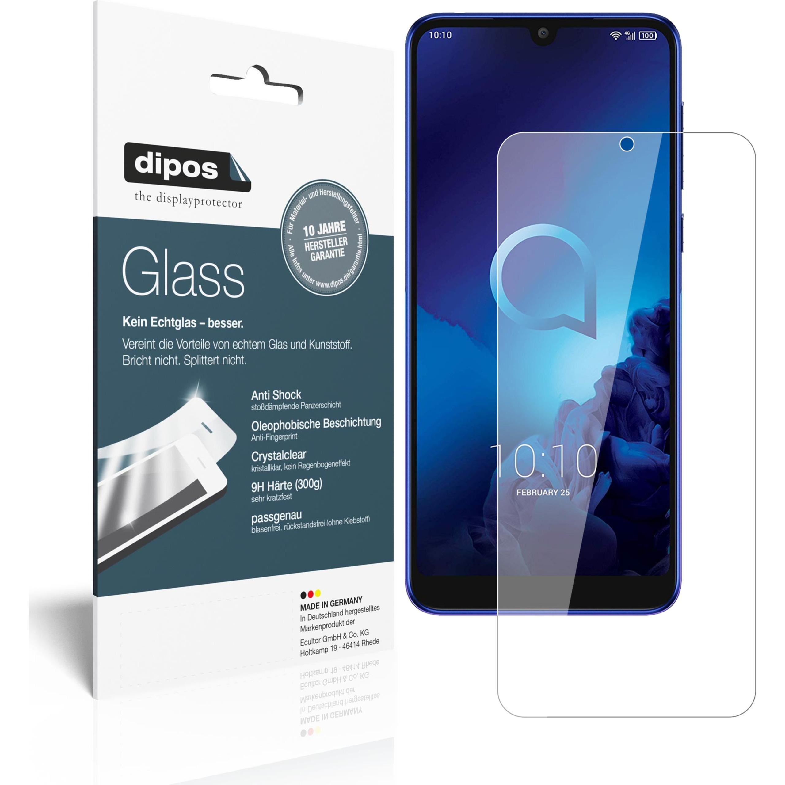 Dipos Displayschutz Anti-Shock (1 Stück, Alcatel 3), Smartphone Schutzfolie, Transparent