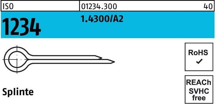Actual product image Split pins ISO 1234 5 x 63 1.4300/A 2 (63 mm)