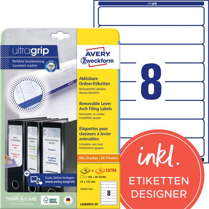 Actual product image Avery L6060REV-20 White