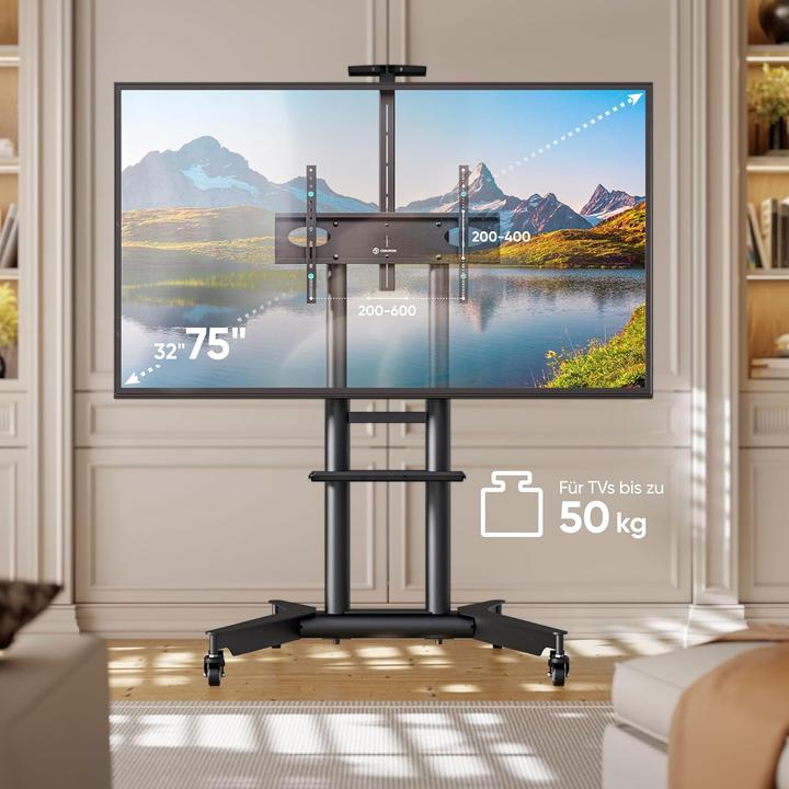 Produktbild Onkron TV-Ständer TS1571-B, für 32-75 Zoll, höhenverstellbar, rollbar (75", 60 kg)