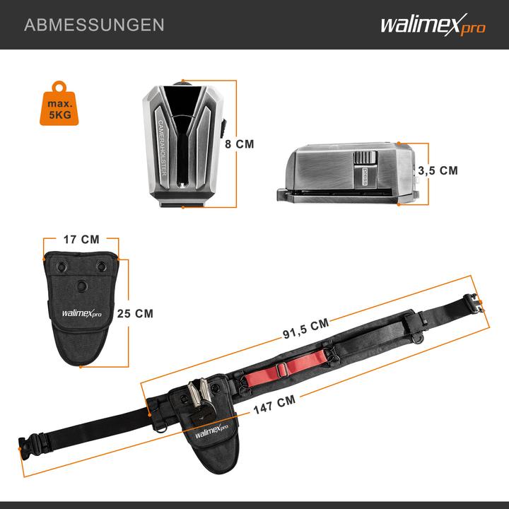 Produktbild Walimex pro Kamera Hüftgurt mit 2x V-Dock Argus (Hüftgurt)