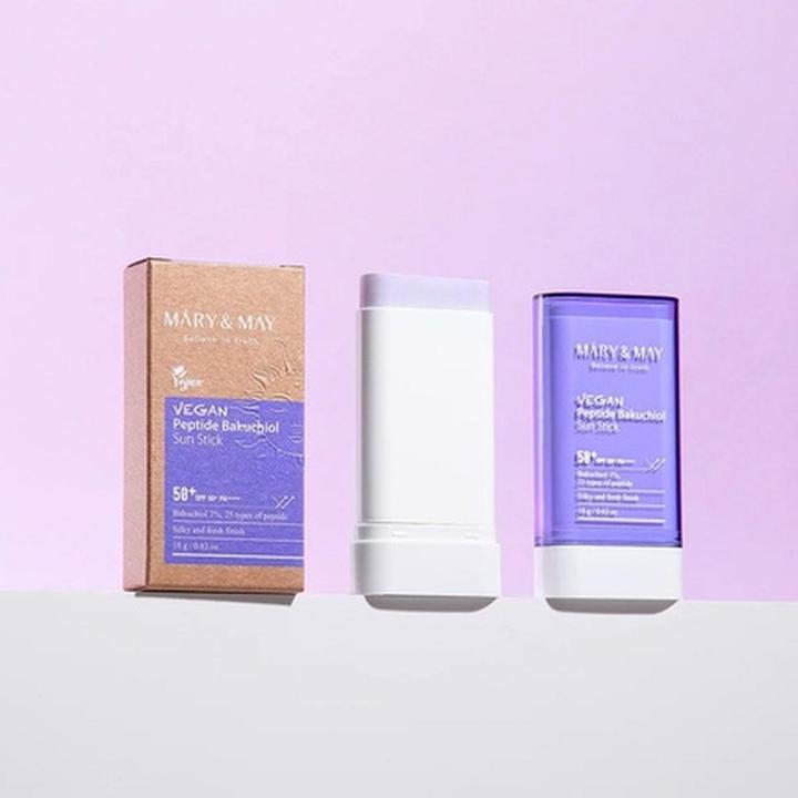 Image du produit Mary&May Mary & May Vegan Peptide Bakuchiol Sun Stick SPF50+ PA++++ 18g Aging Control Bakuchiol 25 Ty (Stick solaire, SPF 50+, 18 g)