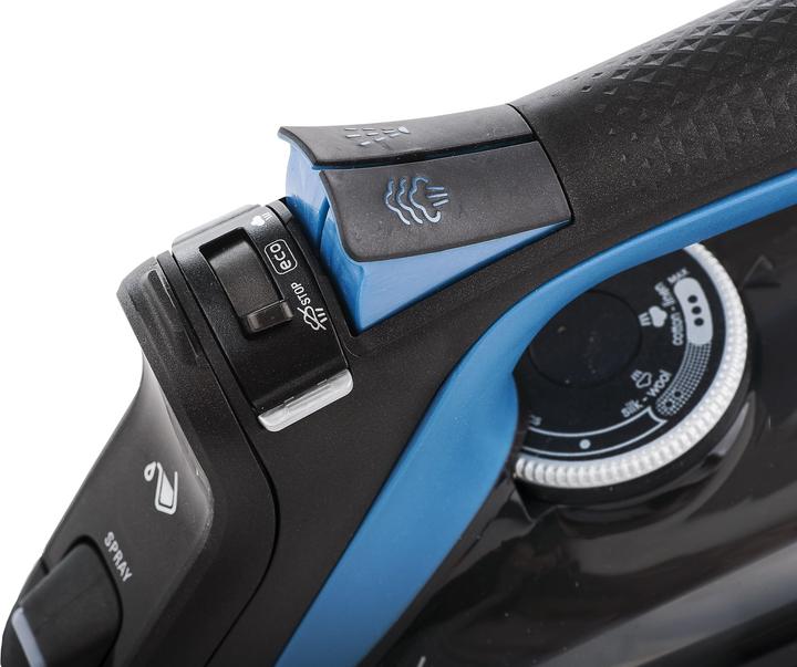 Produktbild Rowenta DW5310 Dampfbügeleisen Microsteam 400 HD Laser 2700 W Schwarz, Blau (2700 W, 180 g/min)