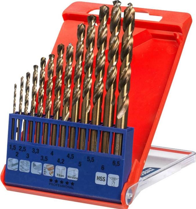 Actual product image kwb COBALT Twist drill set 13 pcs. (1.5 mm, 2 mm, 2.5 mm, 3 mm, 3.5 mm, 4 mm, 4.5 mm, 5 mm, 5.5 mm, 6 mm, 6.5 mm, 3.3 mm, 4.2 mm)