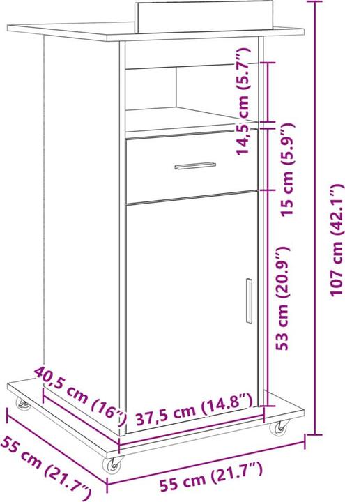 Actual product image vidaXL Büro-Aufbewahrungslösung (55 x 55 x 107 cm)