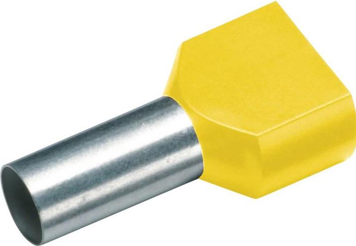Actual product image Cimco 187736 Zwillings-Aderendhülse 1 mm² Teilisoliert Gelb 100 St.