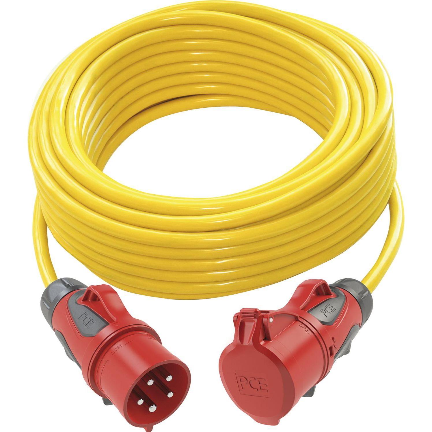 PCE, Kabelrolle, Verlängerungskabel CEE K35, IP44 Baustellenkabel 5G4 Länge 10 Meter (10 m, 4 mm²)
