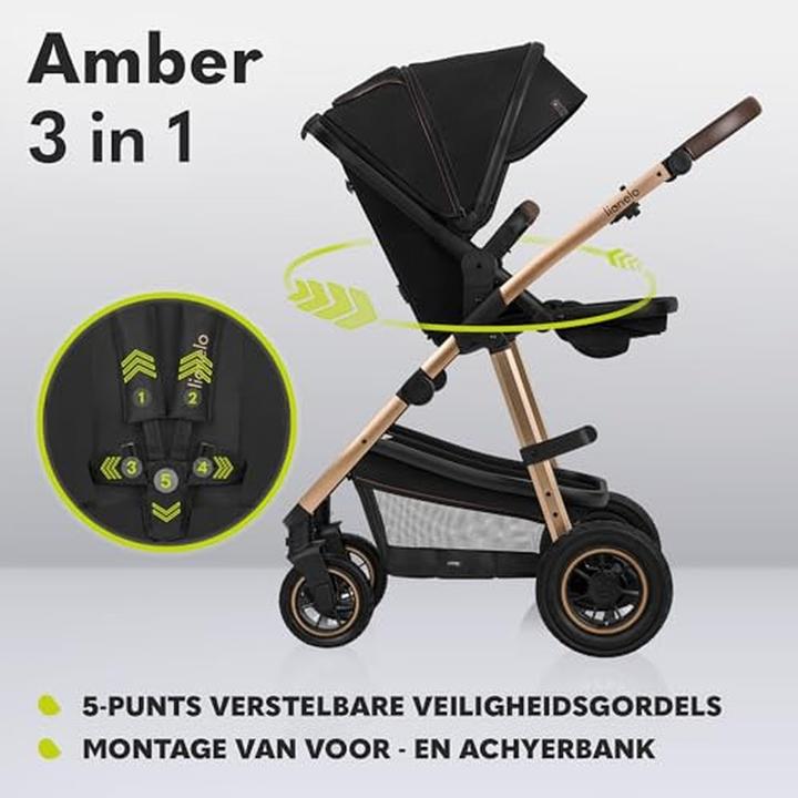Produktbild Lionelo Amber 3in1 - Kinderwagen - XXL SET - incl. autostoel - 0-22kg
