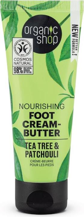 Produktbild Organic Shop Organic Tea Tree & Patchouli Nourishes And Softnes Creamy Foot Butter - 75ML (Fussdeodorant & -puder, 75 ml)
