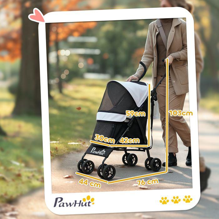 Actual product image Swisshandel24 Hundewagen Hundebuggy klappbar für Hunde & Katzen bis 4 kg Hellgrau (Cat, Dog, Foldable, Safety closure, Washable)