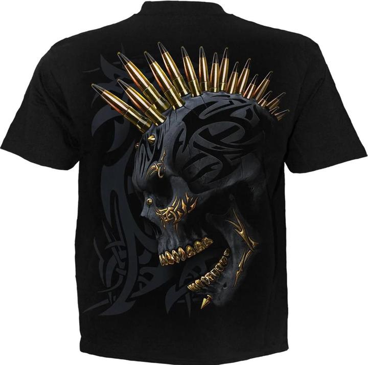 Actual product image Spiral Unisex Adult Black Gold Skull T-Shirt (3XL)