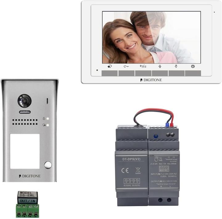 Image du produit Digitone Interphone vidéo de porte avec moniteur couleur 7 pouces et ouverture de portail