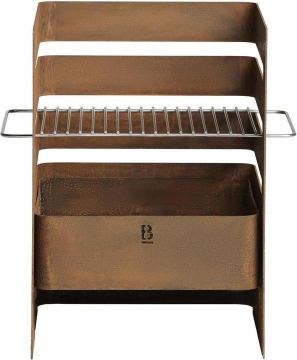 Produktbild Born in Sweden Fuego Firebox/BBQ Small – Design Feuerstelle & Grill, Cortenstahl (39 cm)