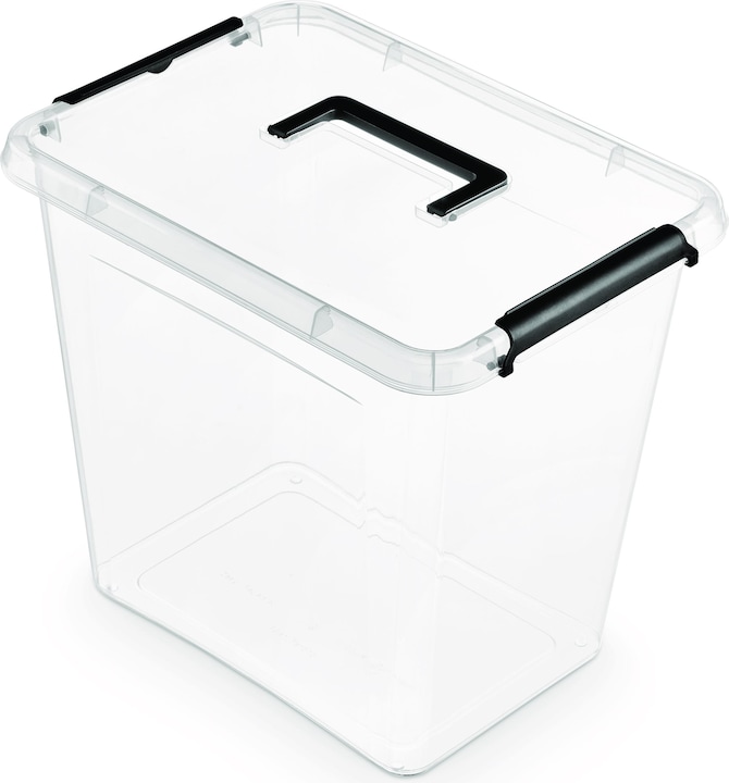 Produktbild Orplast Einfacher Box-Vorratsbehälter, 30 l, mit Henkel, transparent (29 x 35 x 39 cm, 30 l)