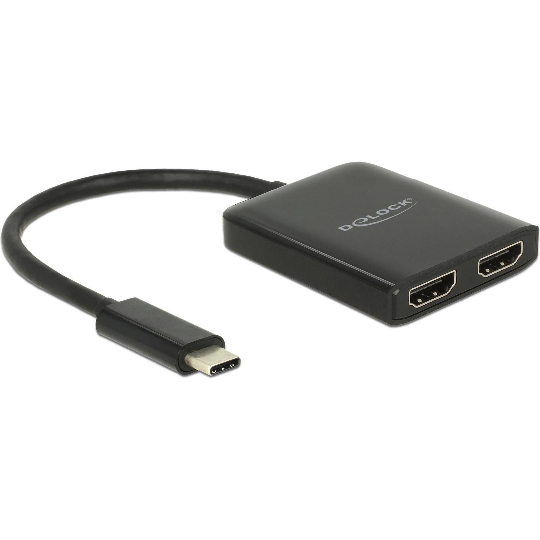 Delock USB Typ-C zu (HDMI, 25 cm), Data + Video Adapter, Schwarz