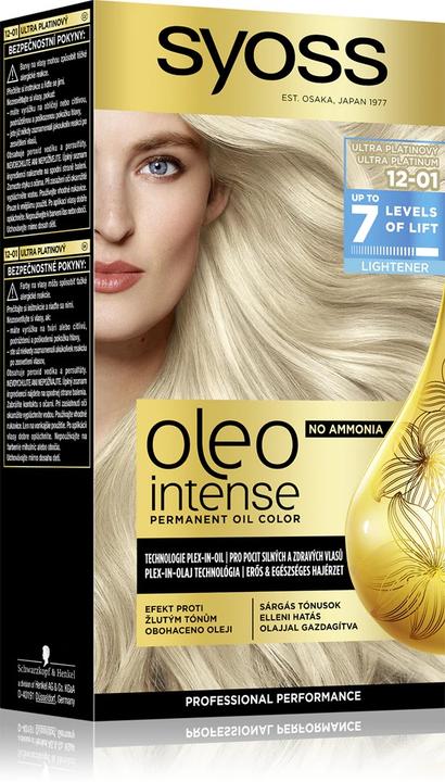 Actual product image Syoss Oleo Intense Permanent Oil Colour 50 ml 12-01 Ultra Platinum (12-01 Ultra Platinum)