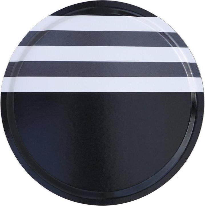 Produktbild Born in Sweden Tablett skandinavisch, grafisch Line Black 46 cm Birkenholz