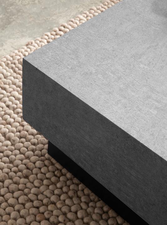 Actual product image FineBuy Couchtisch Sofatisch Grau 65 cm Beton Optik Wohnzimmertisch Stauraum (65 x 65 cm)