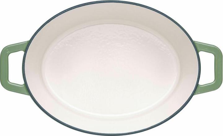 Immagine prodotto Berndes Cocotte B.IRON in ghisa ovale 31 x 24 cm 6 litri verde salvia INDUZIONE (23.90 cm, Pirofila + casseruola, Ghisa)