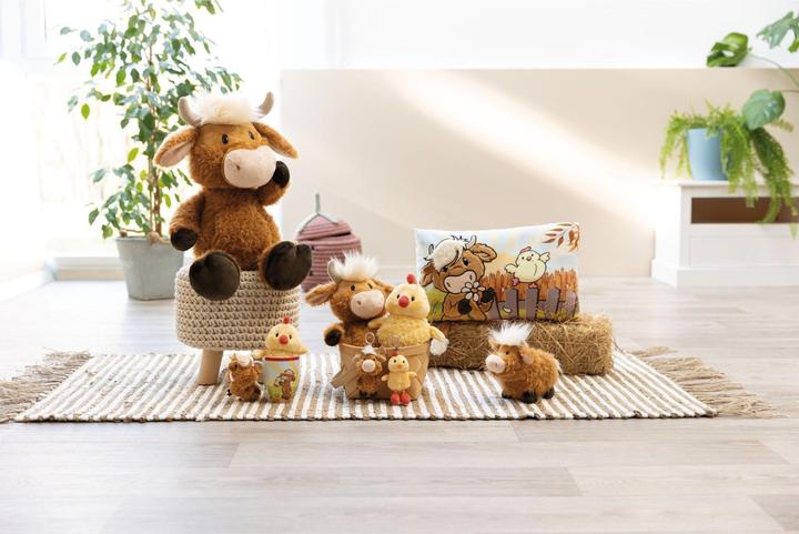 Actual product image NICI 61120 Cushion Highland cattle McMooray & chick Eggwina 43x25 (25 x 43 cm)