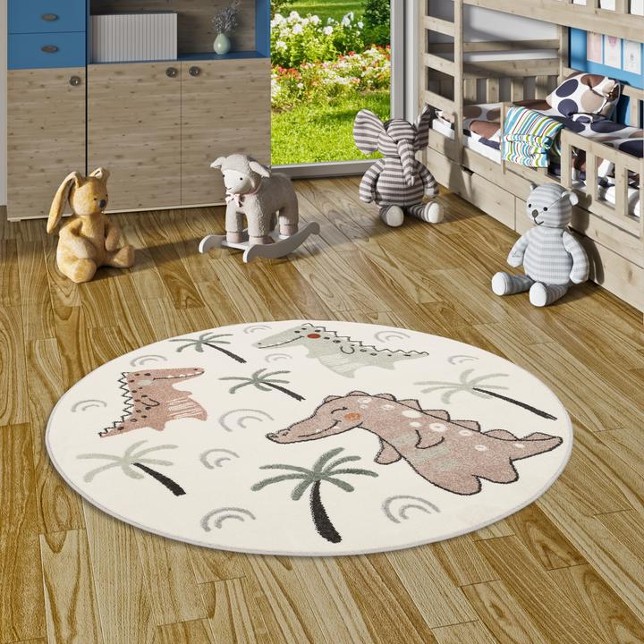 Immagine prodotto Pergamon Kinder Teppich Softstar Kids Lustige Dinos Rund (160 x 160 cm)