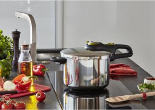 Produktbild Tefal Secure Trendy Dampfkochtopf 6l mit Korb (P2580702), Edelstahl (Kochtopf, Edelstahl, 22 x 25.30 cm)