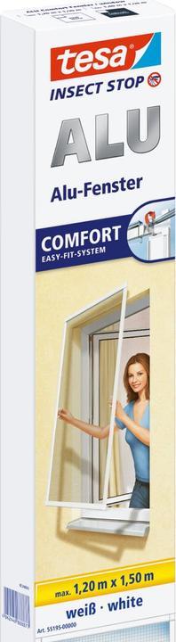 Actual product image tesa Insect screen Alu COMFORT for windows, with aluminium frame, without drilling (120 x 150 cm)