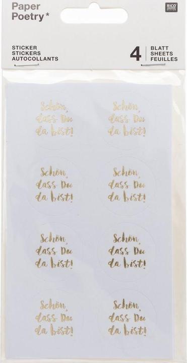 Produktbild Rico Design Paper Poetry Sticker Schön dass du da bist