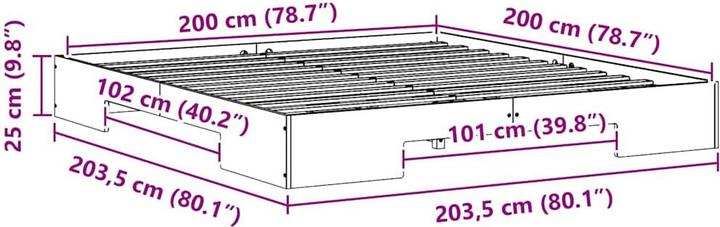 Actual product image vidaXL Bettgestell (200 x 200 cm)