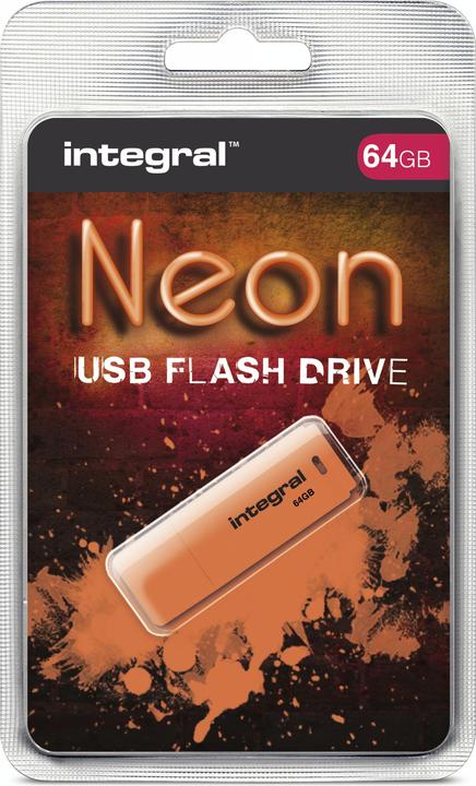 Image du produit USB2.0 DRIVE NEON ORANGE Clé USB USB type A 2.0 (64 Go, USB-A)