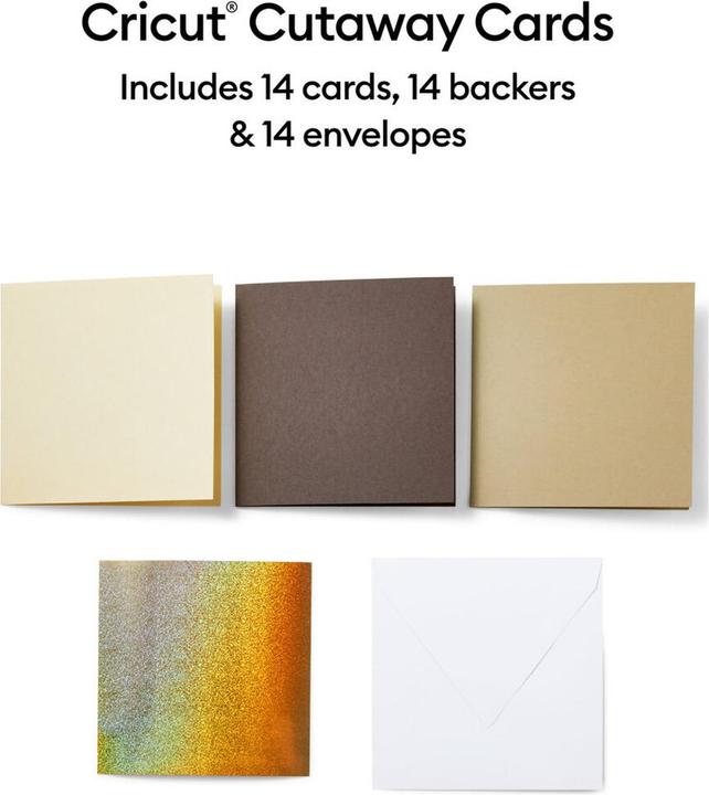 Actual product image Cricut Cut-Away Cards Neutrals S40 12,1cm x 12,1cm 14-pack (P)