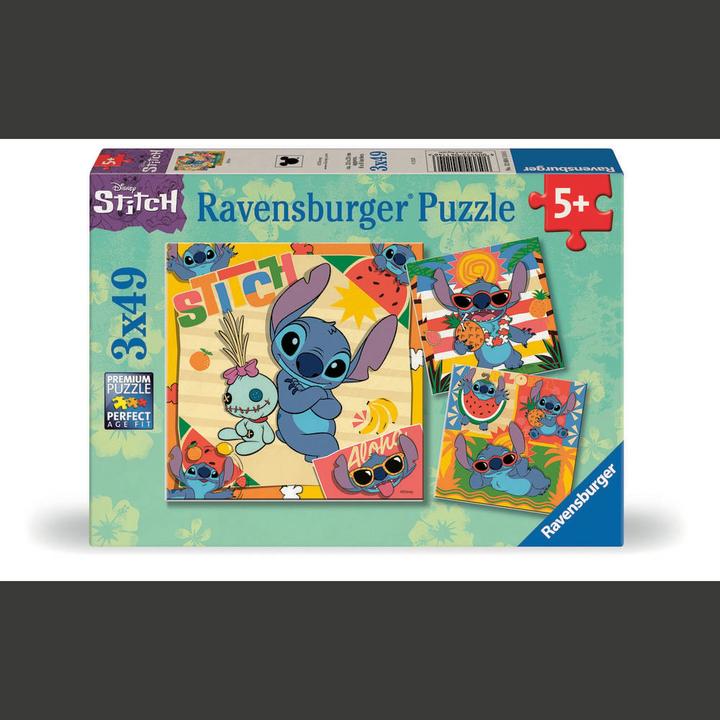 Immagine prodotto Ravensburger Puzzle per bambini - 12004114 Disney Stitch - Puzzle per bambini dai 5 anni in su, con 3x49 (49 pezzi)