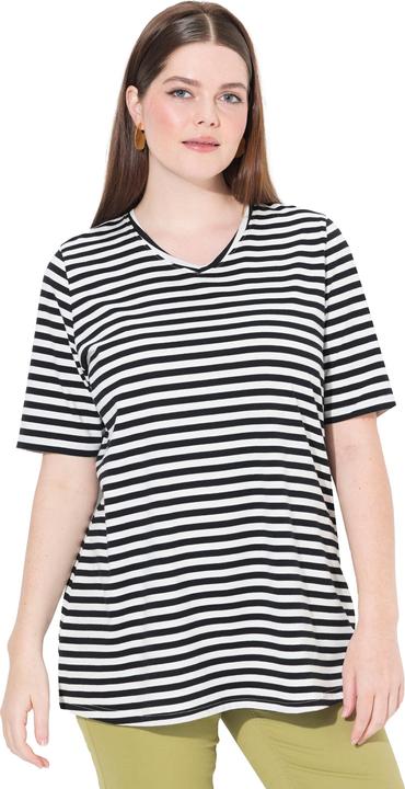 Actual product image Ulla Popken 2 Pack Eco Cotton Striped Tees (56)