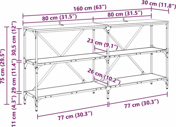 Produktbild vidaXL Konsolentisch (30 x 160 x 75 cm)