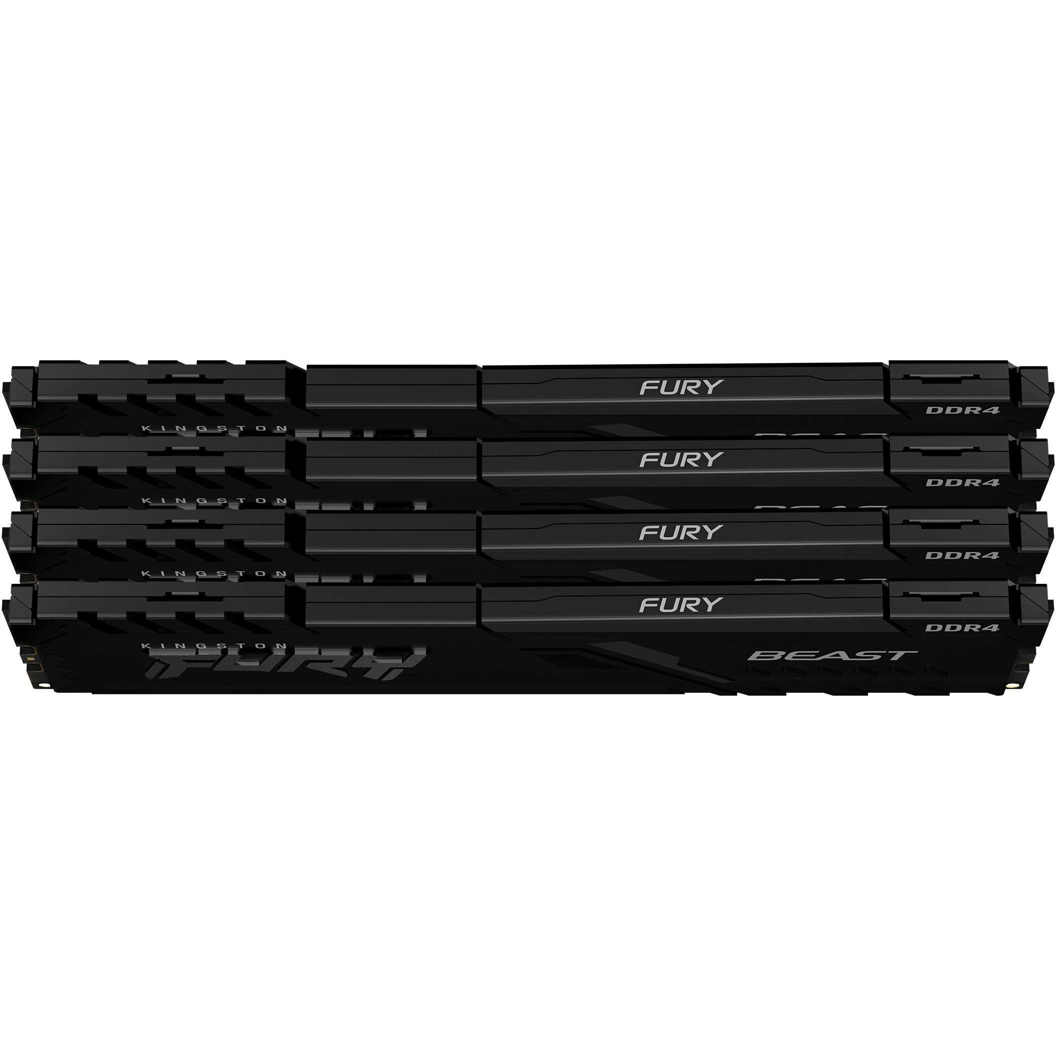 Thumbnail - Kingston FURY Beast (4 x 32GB, 3600 MHz, DDR4-RAM, DIMM), RAM, Schwarz