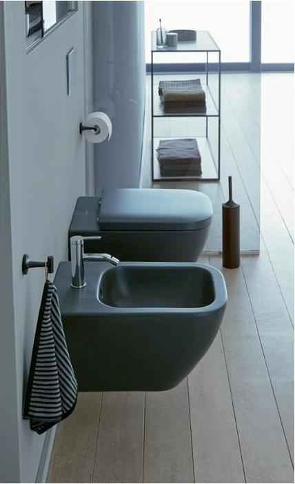 Actual product image Duravit Brush set Starck T floor standing black matt
