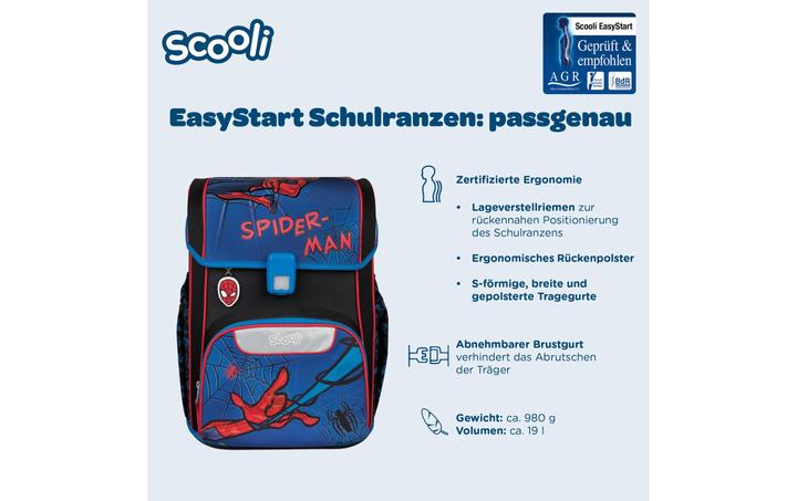 Produktbild Scooli EasyStart Schulranzen Set,5tlg Spider-Man (19 l)