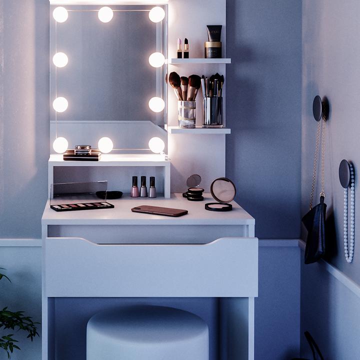 Image du produit Vicco Ruben avec éclairage LED et tabouret (60 x 48 x 143 cm)