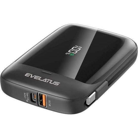 Evelatus Power bank Power Bank 22.5W 10000 mAh Type-C Black (10000 mAh, 22.50 W, 37 Wh), Powerbank, Nero