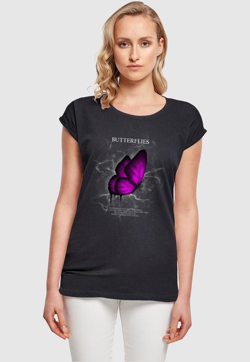 Image du produit Merchcode Ladies Butterflies Extended Shoulder Tee - 112637 (XXL)