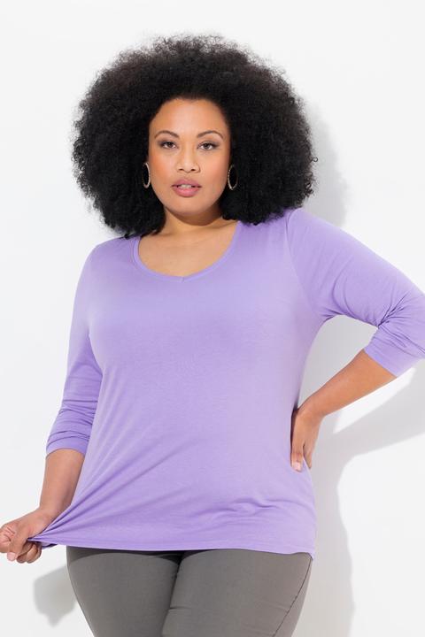 Produktbild Ulla Popken Shirt, Slim, V-Ausschnitt, Langarm (62)