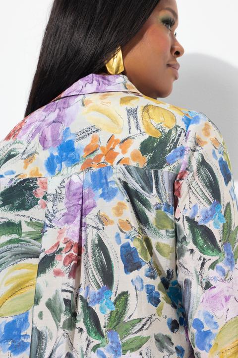Produktbild Ulla Popken Longbluse, Modalmix, Hemdkragen, Langarm (60)