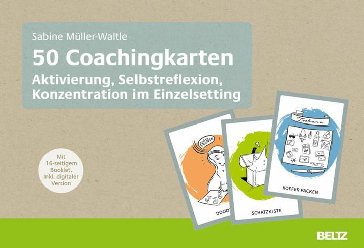 Image du produit 50 Coachingkarten Aktivierung, Selbstreflexion, Konzentration im Einzelsetting (Allemand, Sabine Müller-Waltle, 2021)