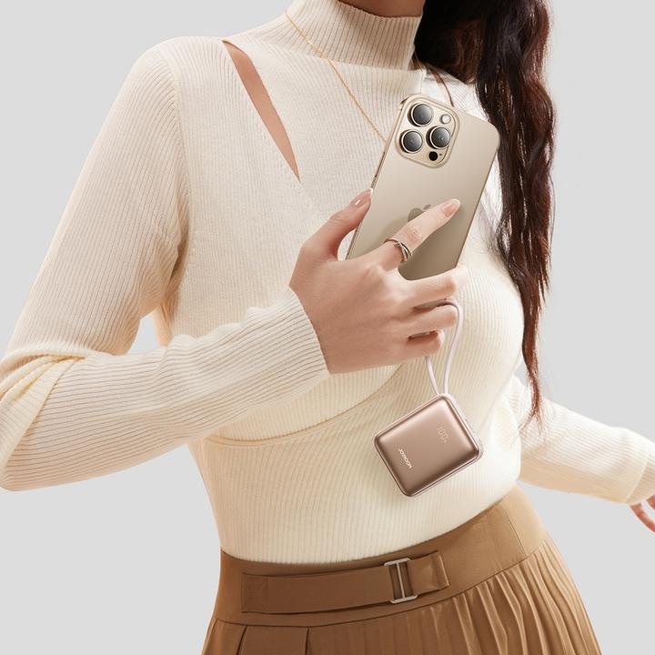 Actual product image Joyroom 22.5W Powerbank 10000mAh Fast Charging with Dual Cables - Titanium (10000 mAh, 22.50 W, 22.50 Wh)