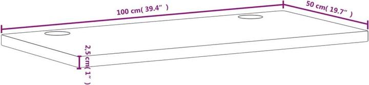 Immagine prodotto VidaXL Schreibtischplatte 100x50x2,5 cm Massivholz Buche,Material
